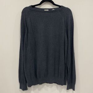 VTG LATITUDE by Northern Isles Mens XL Dark Gray Silk Cashmere Crewneck Sweater